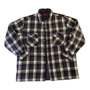 Vintage Allen Wickfield Plaid Flannel Shirt Mens Size XL
